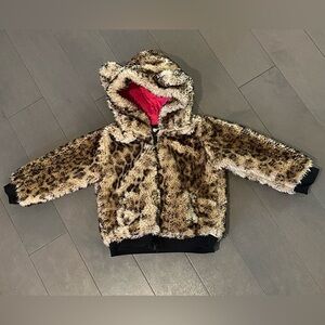 Girls Tucker and Tate faux fur leopard jacket 18m